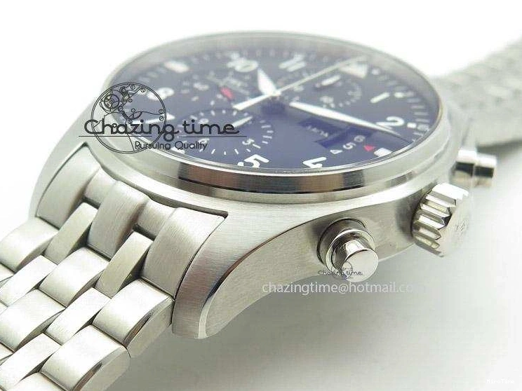 MIROTIME 0114 Minimalist Pilot Chrono 3777 43mm ZF 1:1 Best Edition Black Dial On SS Bracelet A 7364